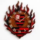 Relógio Rústico Artesanal Flamengo 2  em Madeira e Resina Epóxi