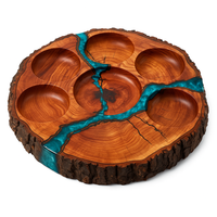 Petisqueira  Decorativa Artesanal em Madeira e Resina Epóxi – Design Rústico Premium (Cópia)